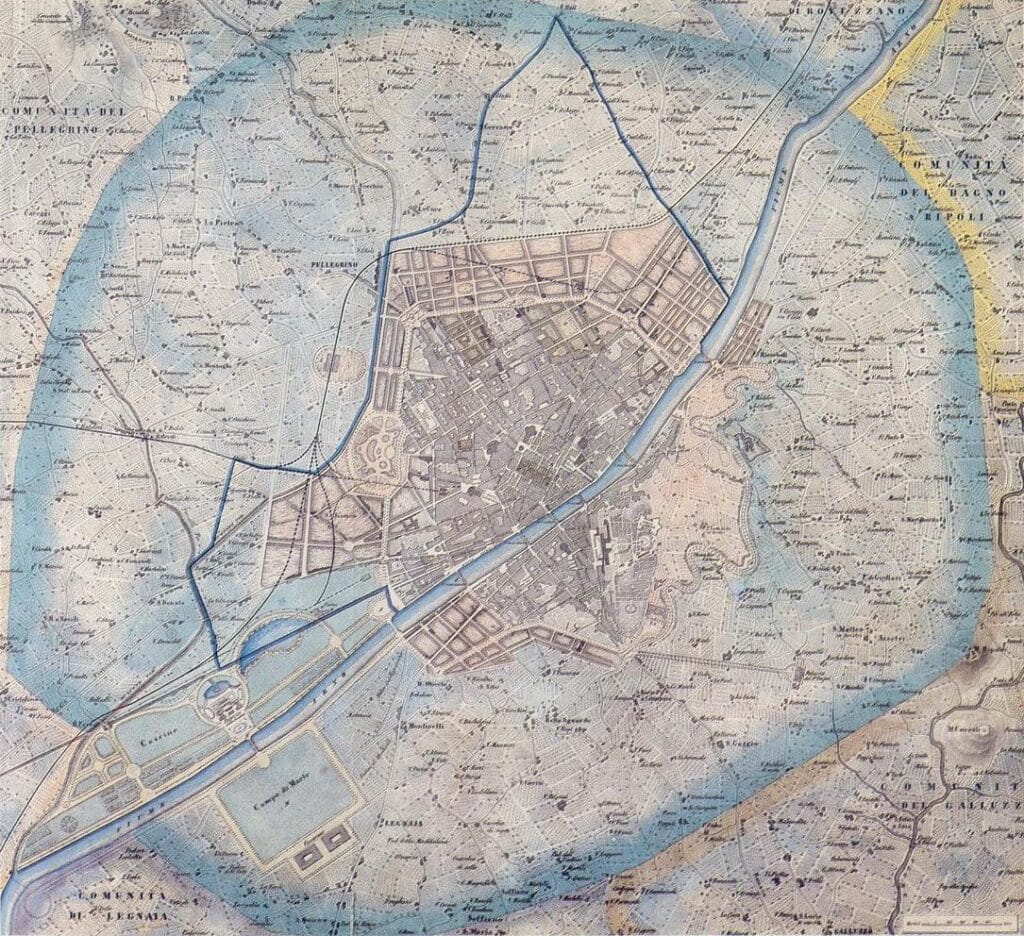 Poggi plan for Florence capital of Italy